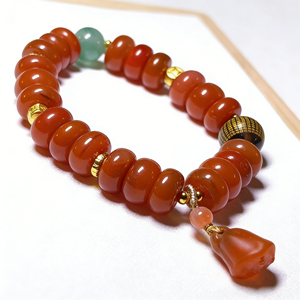 Pulsera de cuentas de ágata roja del sur, color rojo fuego, con diseño de <span class=keywords><strong>ábaco</strong></span> - Product Image 5