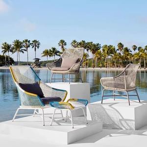 Ensemble de canapés de salon en rotin d'extérieur, taille standard, design minimaliste, mobilier de jardin imperméable - Product Image 1