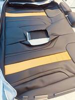 Für BMW Schwarz-Gelbe Rennwagen-Sitzbezüge, Premium-Leder Auto-Sitz-Upgrade-Kit, Maßgefertigt für M-Serie/3/5/X1/X3/X5
