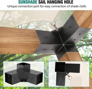 <span class=keywords><strong>Connecteur</strong></span> <span class=keywords><strong>d</strong></span>'<span class=keywords><strong>angle</strong></span> extérieur 3 voies 4 voies 5 bras Kit de <span class=keywords><strong>pergola</strong></span> à cadre en bois Support de base Support en métal <span class=keywords><strong>pour</strong></span> <span class=keywords><strong>pergola</strong></span> - Product Image 4
