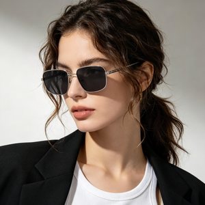 Sunray Double Bridge Round Retro Classic Metal Lightweight Adjustable Nose Pads Unisex TAC UV400 Polarized Sunglasses - Product Image 3
