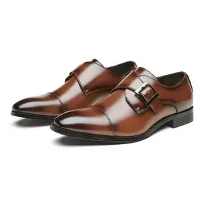 2023 nouveau gentleman chaussures en cuir de vachette hommes mode affaires en cuir chaussures de robe de mariée