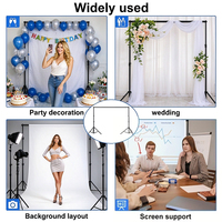 Penyangga Latar Belakang Logam untuk Fotografi yang Dapat Disesuaikan dengan 4 Klem & Tas Pembawa untuk Dekorasi Pesta Pernikahan Studio Foto