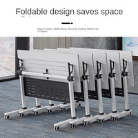Bureau d'entraînement moderne pliable et réglable en hauteur en fer, avec chaise confortable, combinaison mobile pour formation du personnel, durable
