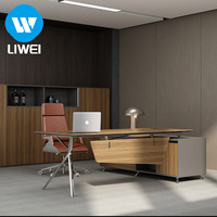 Bureau de direction moderne avec tiroir, forme circulaire de 2,4 m, cadre métallique fait main, bureau d'ordinateur commercial de luxe