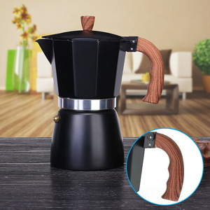 Venta al por mayor negro moderno italiano aluminio 3 tazas 6/9 tazas <span class=keywords><strong>Moka</strong></span> Pot cafetera estufa-Top Mokapot - Product Image 2