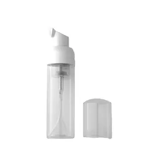 تسمية خاصة 60 مللي واضحة جولة قارورة بلاستيك للمستحضرات التجميل الحيوانات الأليفة رغوة زجاجة مضخة مخصص فارغة رغوة الزجاجات البلاستيكية