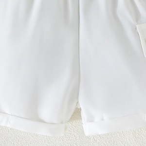 Ensemble décontracté deux pièces pour enfants : T-shirt brodé dinosaure à manches courtes et short camouflage blanc simple, personnalisable en usine - Product Image 6