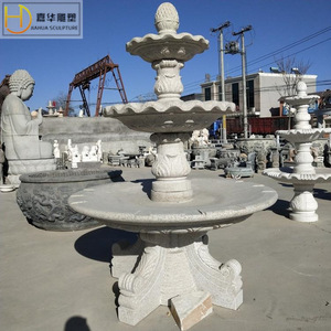 Fontaine en pierre Jiahua, élément aquatique extérieur traditionnel, style colonne, sculpture paysagère durable - Product Image 3