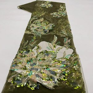Tissu de mariée de luxe brodé de sequins en maille d'Oman pour robes de mariée irakiennes et vêtements de haute couture pour femmes - Product Image 5