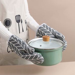 Guantes de Horno Multifuncionales de Algodón y Lino Resistentes al Calor, Personalizados al por Mayor, Guantes de Cocina Gruesos para Microondas, Regalos con Serigrafía - Product Image 2