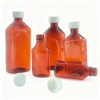 Bouteille ovale en PET pour sirop liquide médicinal de 0,75 oz avec bouchon à visser résistant aux enfants, couleur personnalisée et impression sérigraphique