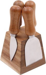Ensemble de trancheurs à fromage en acier inoxydable de qualité supérieure au design moderne, écologique, avec manches en bois, vente en gros de couteaux pour couper les fruits et les légumes - Product Image 2