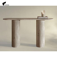 Table console d'entrée en travertin naturel Tostone Interiors Furniture pour entrée, salon, maison, villa, décoration