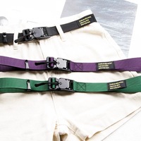 Ceinture à boucle magnétique unisexe, tendance, polyvalente, tactique, fonctionnelle, en toile, ceinture de travail, boucle magnétique de 2.5cm