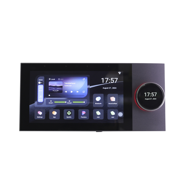 V 2-Zone Wall Amplifier 7" Touchscreen 8CH 25W X8 Supports FLAC DTS Karaoke Optional Wall Amplifier