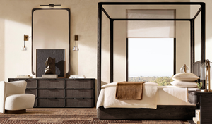 <span class=keywords><strong>Commode</strong></span> en chêne naturel de haute qualité avec neuf tiroirs <span class=keywords><strong>et</strong></span> tressage en rotin - Product Image 4