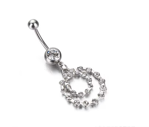 Zesen diamant rond <span class=keywords><strong>pistolet</strong></span> nombril bouton en acier inoxydable coeur nombril anneau pierre matériel principal oreille et ventre <span class=keywords><strong>Piercing</strong></span> bijoux - Product Image 2