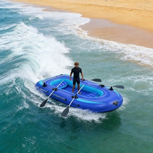 Bote Deportivo Inflable Multifuncional, Diseño Convertible <span class=keywords><strong>de</strong></span> Kayak/Bote <span class=keywords><strong>de</strong></span> <span class=keywords><strong>Remos</strong></span>/Bote a Motor para Actividades Acuáticas Familiares Versátiles - Product Image 1