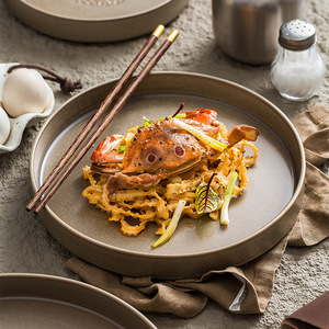 Assiette à steak en porcelaine <span class=keywords><strong>blanche</strong></span> de luxe haut de gamme, style vintage, passe au <span class=keywords><strong>micro</strong></span>-ondes, vaisselle pour la maison et l'hôtel - Product Image 4