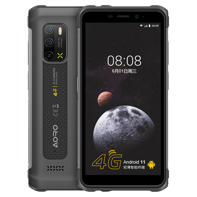 Best Price Aoro A13 Waterproof Fingerprint IP68 LCD LTE/GSM 4G Rugged Phone 5.45-Inch HD 720x1440 Android 12