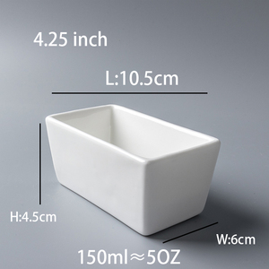 Veweet choda — bol à sucre Rectangle de 4.25 pouces, assiette à dîner, vaisselle en porcelaine, fabrication de tasse à soupe, pichet à <span class=keywords><strong>lait</strong></span> blanc, <span class=keywords><strong>pot</strong></span> à sucre en céramique - Product Image 5