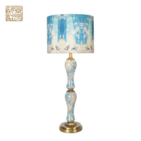 Lampes de table traditionnelles populaires en céramique bleu et blanc, style antique, pour la décoration de mariage et de la maison