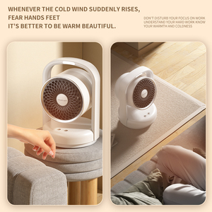 พัดลมฮีตเตอร์ตั้งโต๊ะพกพา QIATAILI 220V 1500W PTC เครื่องทำความร้อนไฟฟ้าในบ้านพร้อมลำโพง ระบบส่ายอัตโนมัติ - Product Image 6