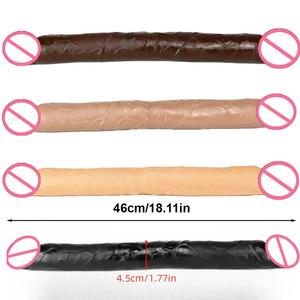 <span class=keywords><strong>P</strong></span>énis artificiel extra-large à double tête de 46 cm, alternative au vagin pour femmes lesbiennes, jouet sexuel pour adultes homosexuels - Product Image 1