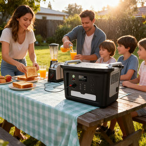 Solar Power Station Portable 2000W 1809Wh LiFePO4 Outdoor Live Streaming Pure Sine Wave MPPT Type-<b>C</b> PD 100W Cigar Lighter - Product Image 6