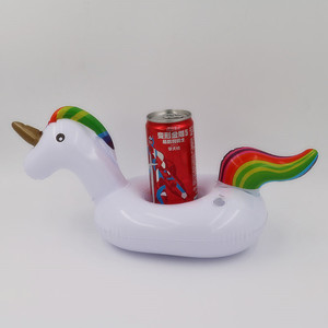 <b>Inflatable</b> Unicorn Cup Holder Earless Rainbow PVC Pool Drink <b>Float</b> For Indoor Outdoor Use - Product Image 3
