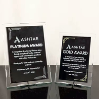 Plaque de certification en cristal noir transparent gravée sur mesure, trophée pour les récompenses de coopération commerciale, récompenses d'autorisation MH-JP003