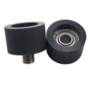 Roulement recouvert de plastique noir avec axe en acier inoxydable, vis, poulie de transport en plastique, roue en nylon avec roulement - Product Image 4