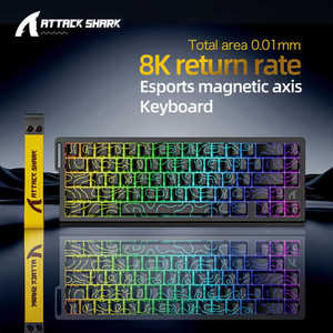 Clavier mécanique filaire RGB Attack Shark X68HE avec interrupteurs magnétiques IFLogo RT 0.01mm, sélection de mode + plaque arrière pour le gaming et l'ordinateur de bureau (version anglaise) - Product Image 3