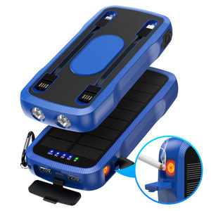 Banque d'alimentation <span class=keywords><strong>solaire</strong></span> sans fil haute capacité avec panneaux solaires intégrés, câble intégré, charge rapide, banques d'alimentation solaires portables - Product Image 1