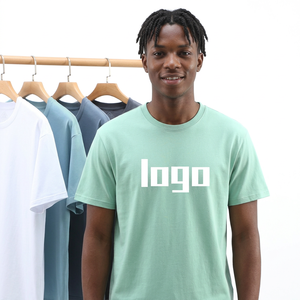 เสื้อยืดคอกลมแขนสั้นผู้ชายสไตล์ลำลองแบบถัก ผ้าฝ้าย 100% เป็นมิตรกับสิ่งแวดล้อม พิมพ์ลายดิจิทัล  ตัวเลือกโลโก้แบบไม่มีลาย  ทรงปกติ - Product Image 3