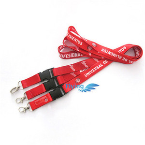 Lanière de cou en polyester réfléchissante personnalisée avec insigne en PVC couleur néon phosphorescente - Product Image 3