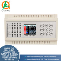Controlador Oshangming PLC 16 DI 16 DO Transistor 2 Salida analógica 2 Pulso con RS485 para servomotor