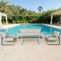 Modernes Komplett-Aluminium Freizeit-Gartensofa Outdoor-Möbel 5-Sitzer 4-teiliges Terrassen-Sofa-Set für den Innenhof