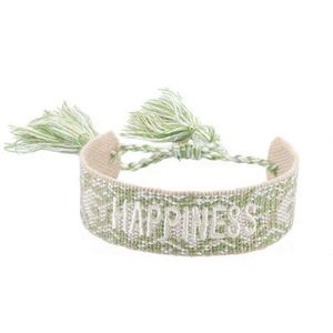 Bracelets d'amitié en tricot de haute qualité, taille ajustable, motif tressé, broderie tissée, avec pompon - Product Image 4