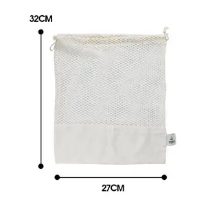 Saco de cordão OEM/ODM para armazenamento de frutas e vegetais, saco de malha para produção de algodão com logotipo personalizado