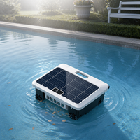 Robot de nettoyage automatique des surfaces avec brosse rotative, panier à débris de 3 L pour feuilles flottantes et déchets de piscine