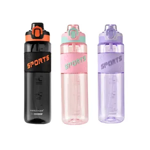 New Arrival Light Weight Water Bottle Bpa Free 600ml 1L 1000 ml Tritan Graduated Water Bottle