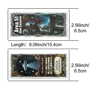 Tarjeta de Billete de Doble Cara con Lámina Plateada de Encuentro Alienígena en Área 51, 15.4x6.5cm, Edición de Regalo de Arte Coleccionable de OVNI y Ciencia Ficción - Product Image 6