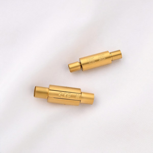Zhou Family Style Stainless Steel Cylindrical <b>Snap</b> Buckle 23x7mm Gold Color Jewelry Buckle For DIY <b>Bracelet</b> Craft Supplies - Product Image 2