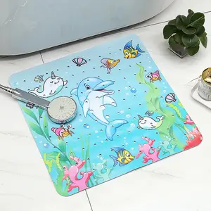 2024 Hot Selling Baby Bath Tub Mat Dolphin Kids Bathtub Mat Non Toxic Baby Shower Mat with Custom Packing
