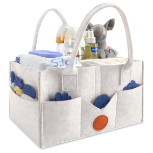 Organizzatore per <span class=keywords><strong>Fasciatoio</strong></span> 15x9x7 Pollici, Cesto per Baby Shower, <span class=keywords><strong>Portaoggetti</strong></span> in Feltro per Pannolini - Product Image 2