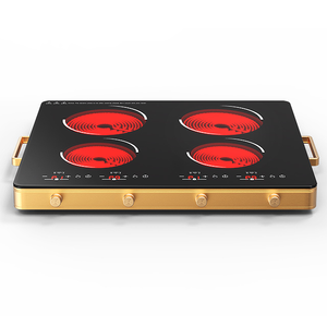 Placa de Cocción Eléctrica Radiante de <span class=keywords><strong>Cerámica</strong></span> Integrada de 4 Quemadores, <span class=keywords><strong>Estufa</strong></span> de Acero Inoxidable con Control Táctil por Sensor para Uso en Exteriores, Automóviles y Autocaravanas - Product Image 1