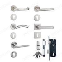 BBDHOME Manija Mecánica de Palanca de Alta Calidad para Puerta con Bocallave para Llave de Baño y Cerradura de Acero Inoxidable