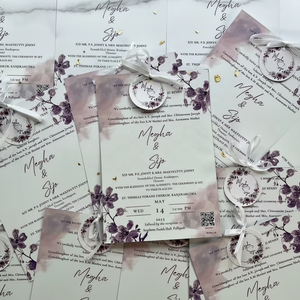 Cartes d'invitation de mariage personnalisées haut de gamme, forme et taille personnalisées, style luxueux pour réceptions et événements de mariage - Product Image 1